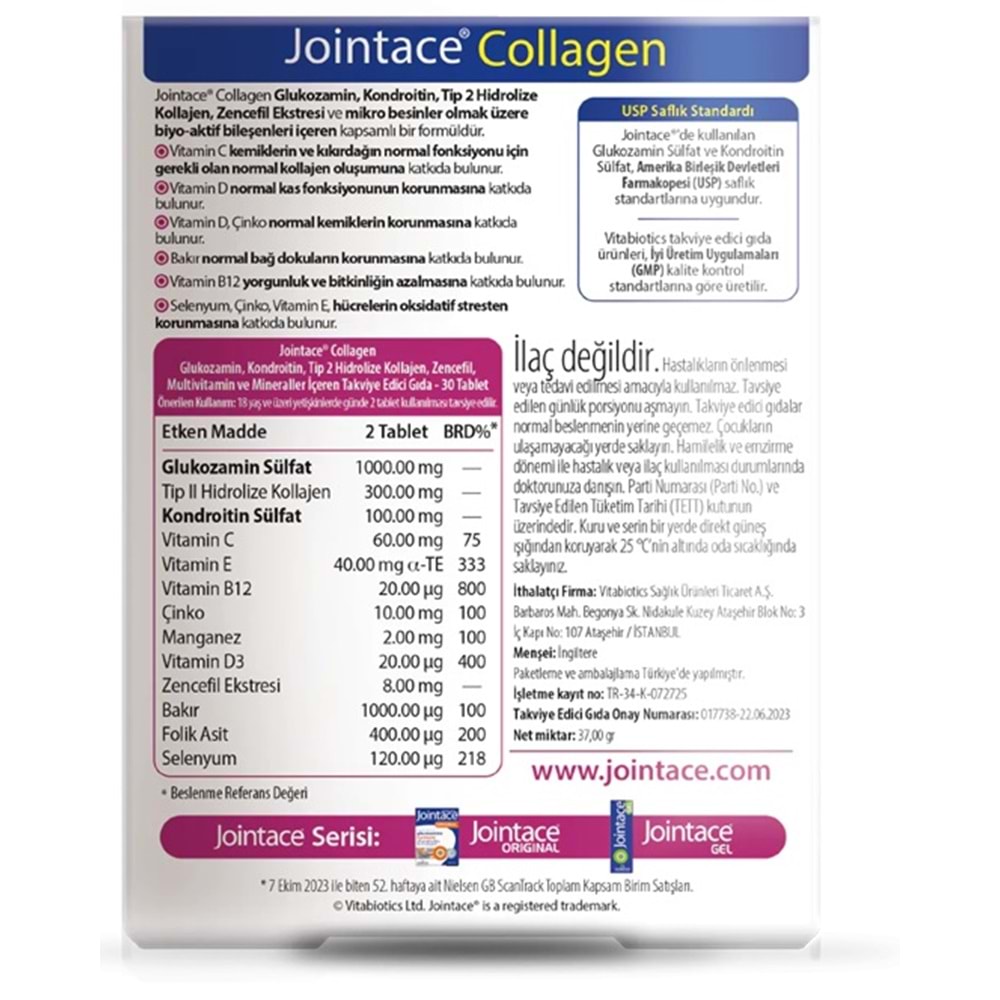 Vitabiotics Jointace Collagen 30 Tablet