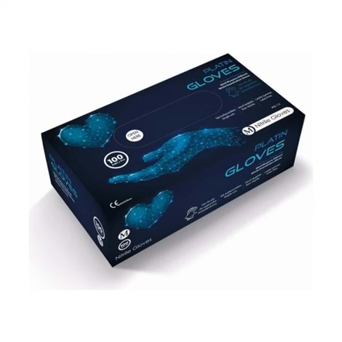 Platin Gloves Nitril (M) Beden Pudrasız Muayene Eldi̇veni