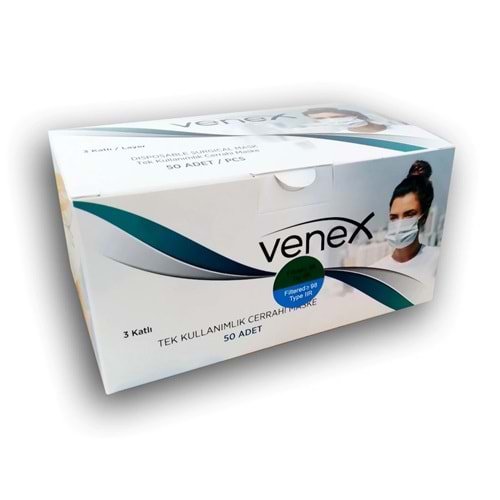 Venex Meltblown 3 Katlı Beyaz Renk Maske